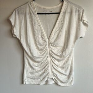 White Ruched Top American Eagle XS